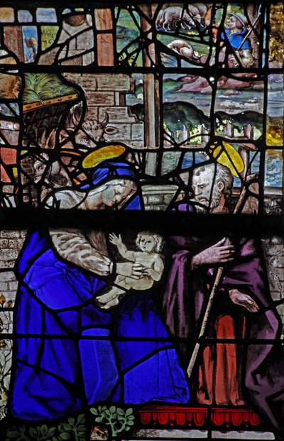 Fenêtre w6 représentant la Sainte Famille - French School