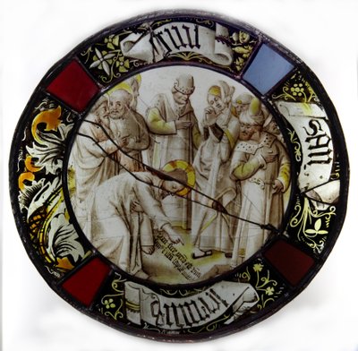 Fenêtre w79 représentant Christ et la femme adultère - French School