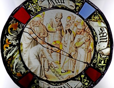 Fenêtre w79 représentant Christ et la femme adultère - French School
