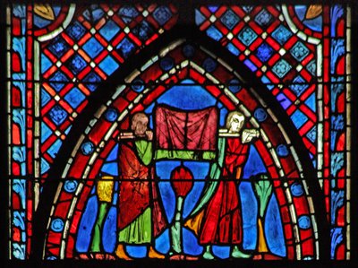 Saint Jean : deux jeunes hommes apportent leurs possessions - French School