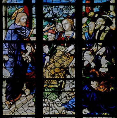 Fenêtre w7 représentant le Christ prêchant - French School