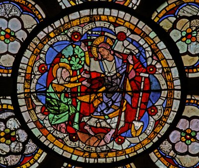 Fenêtre w7 représentant une scène de Résurrection : Noli Me Tangere - French School