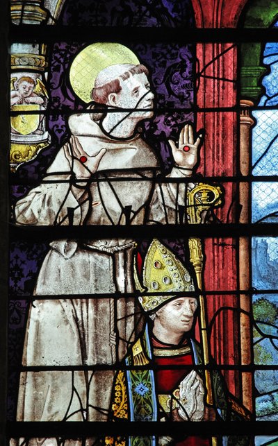 Fenêtre w9 représentant Saint François et un donateur - French School