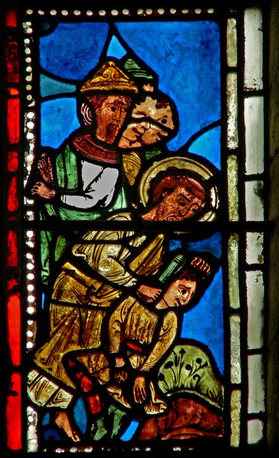 Fenêtre wXV représentant Saint Pierre coupant l