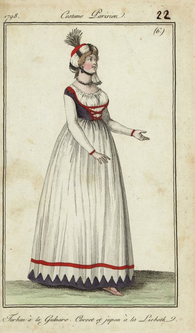 Femme dans des modes inspirées par les opéras - French School