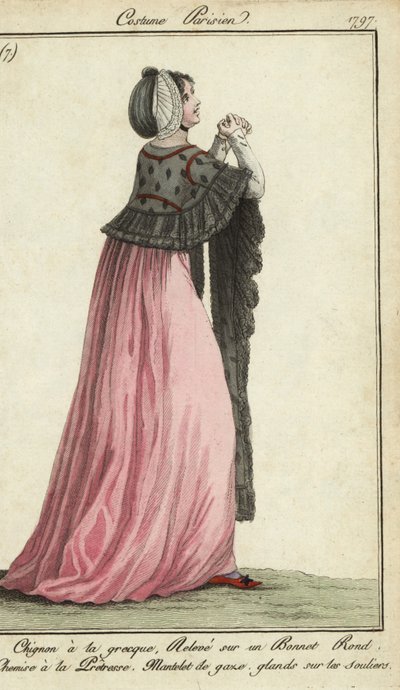 Femme en robe de style prêtresse - French School