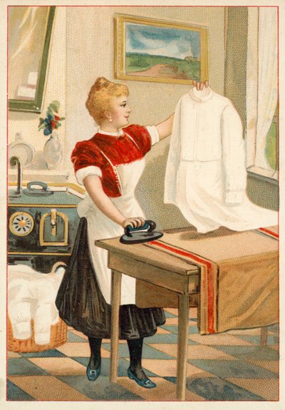 Femme repassant - French School