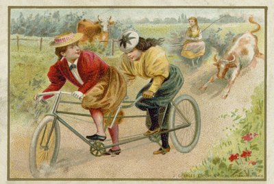 Femmes à vélo tandem - French School