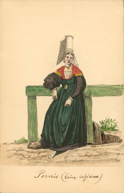 Costume féminin de Pornic, Loire-Inférieure - French School