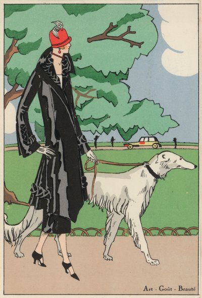 Mode féminine des années 1920 par les couturiers Martial et Armand (lithographie couleur) - French School