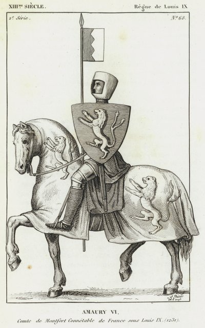 XIIIe siècle, Règne de Louis IX, Amaury VI, Comte de Montfort Connétable de France sous Louis IX - French School