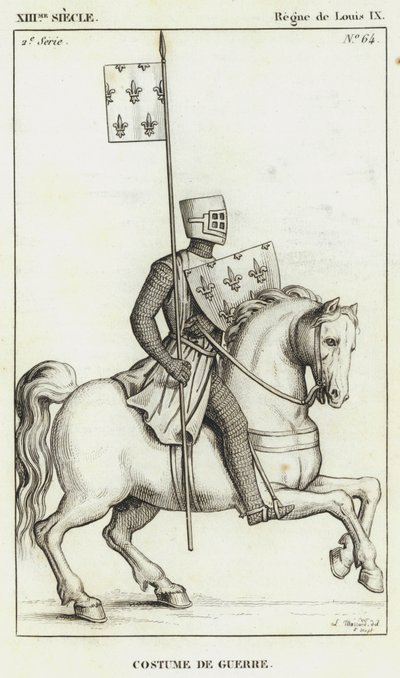 XIIIe siècle, règne de Louis IX, costume de guerre - French School