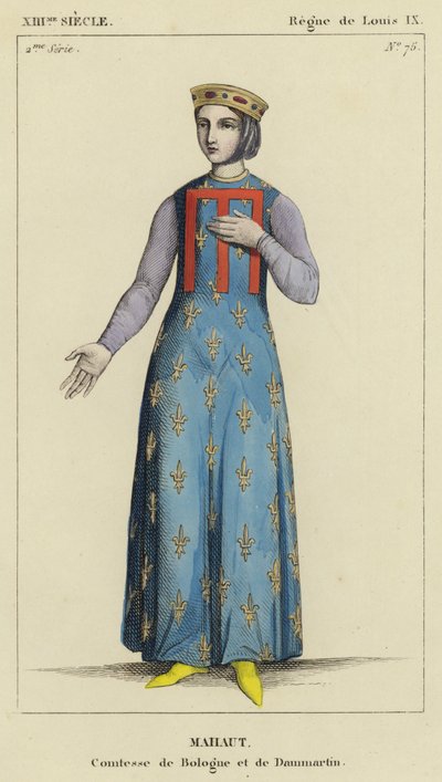 XIIIe siècle, règne de Louis IX, Mahaut, comtesse de Bologne et de Dammartin - French School