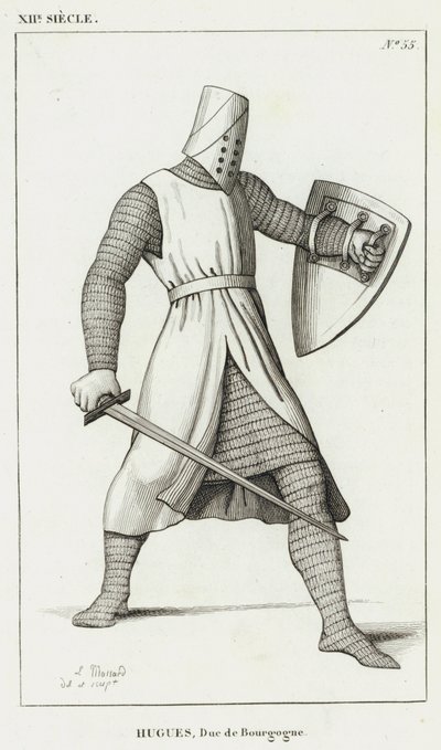 XII Siècle, Hugues, Duc de Bourgogne (gravure) - French School