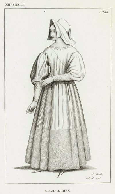 XII Siècle, Mabille de Riez (gravure) - French School