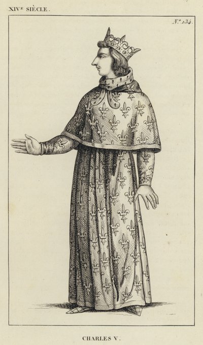 XIV Siècle, Charles V (gravure) - French School