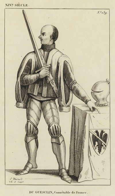 XIV Siècle, Du Guesclin, Connétable de France (gravure) - French School