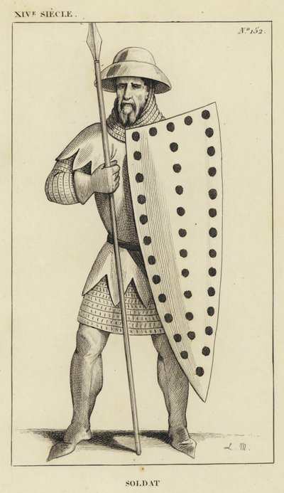 XIV Siècle, Soldat (gravure) - French School