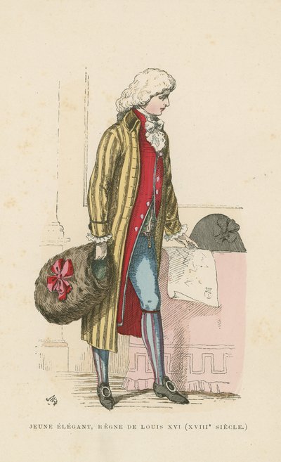 Jeune dandy français du règne de Louis XVI, XVIIIe siècle - French School
