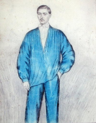 Jeune ouvrier en salopette - French School