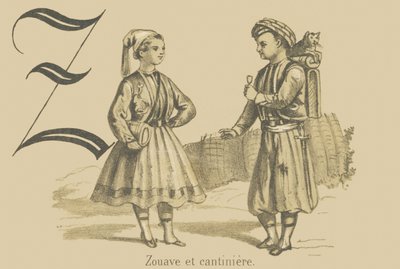 Zouave et cantinière - French School