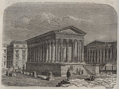 Maison Carrée de Nîmes - France, Languedoc-Roussillon, Gard - gravure dans 