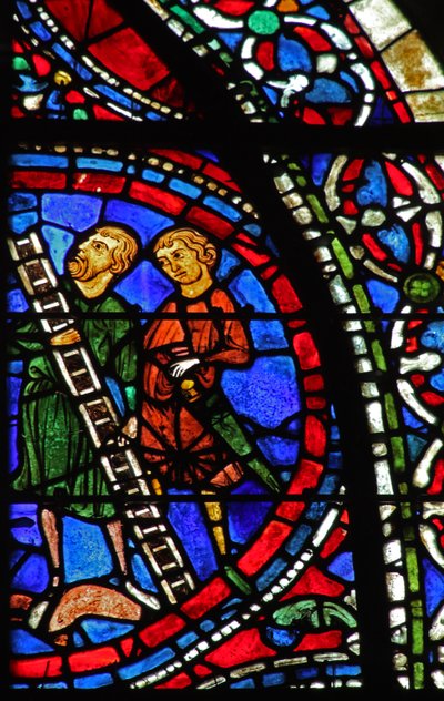 Hommes avec une échelle à la Crucifixion - French School