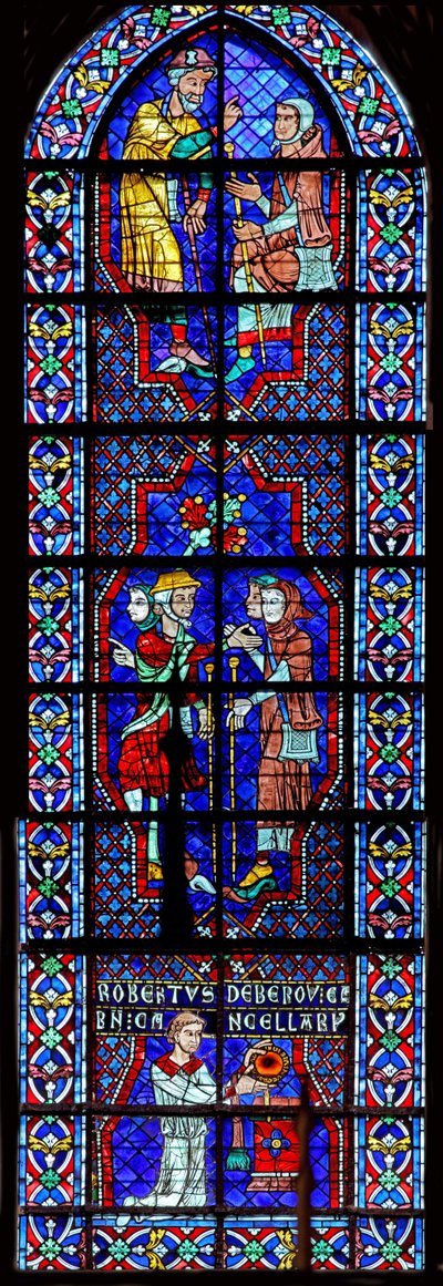 pèlerins et le donateur - Robert de Bérou - French School