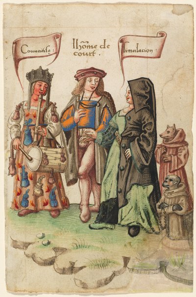 Un courtisan entre la convoitise et la dissimulation [fol. 14 recto] - French early 16th Century