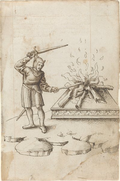 "Ne pas attiser le feu avec une épée" [fol. 20 recto] - French early 16th Century
