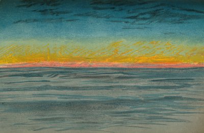 Le Jour polaire déclinant, 22 septembre 1893. Esquisse au pastel, 1893 - Fridtjof Nansen