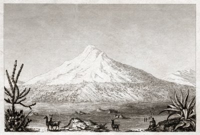Volcan Chimborazo (gravure, vers 1840) - Friedrich Alexander Baron von (after) Humboldt