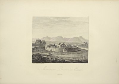 Monument péruvien de Canar, dessiné par Gmelin, gravé par Bouquet, illustration de 