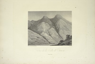 Vue de la Silla de Caracas, dessinée par Marchais, gravée par Bouquet, illustration de 