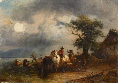 Abreuvoir pour chevaux - Friedrich August Mathias Gauermann