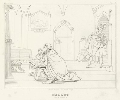 Hamlet, Acte III, Scène 3 - Friedrich August Moritz Retzsch