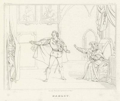 Hamlet, Acte III, Scène 4 (gravure) - Friedrich August Moritz Retzsch