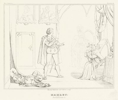 Hamlet, Acte III, Scène 4 (gravure) - Friedrich August Moritz Retzsch