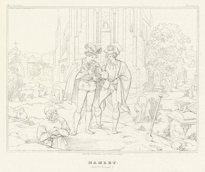 Hamlet, Acte V, Scène 1 - Friedrich August Moritz Retzsch