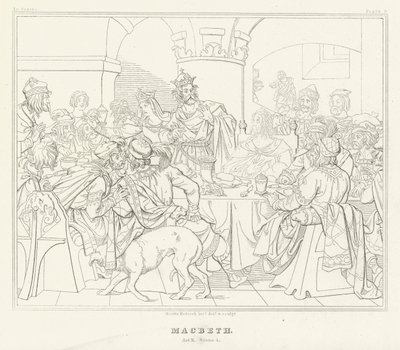 Macbeth, Acte III, Scène 4 - Friedrich August Moritz Retzsch