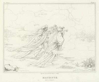 Macbeth, Acte I, Scène 1 - Friedrich August Moritz Retzsch