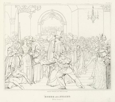 Roméo et Juliette, Acte I, Scène 5 - Friedrich August Moritz Retzsch