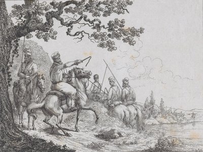 Cosaques chevauchant le long d