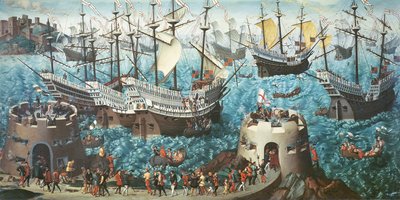 Embarquement de Henri VIII (1491-1547) à bord du Henry Grace a Dieu en 1520, copié d