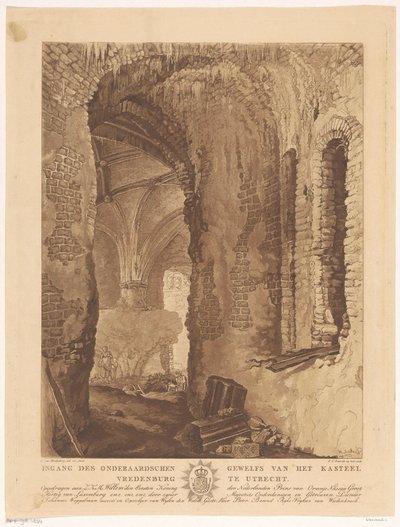 Vue de la voûte souterraine du château Vredenburg à Utrecht - Friedrich Christoph Dietrich