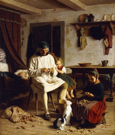 Tâches familiales, 1859 - Friedrich Edouard Meyerheim