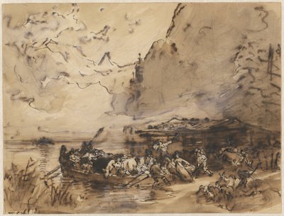 Un ferry sur le Königssee - Friedrich Gauermann