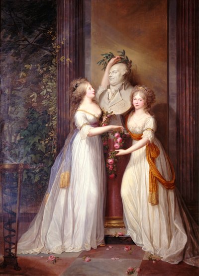 Luise et Friederike au buste de Friedrich Wilhelm II - Friedrich Georg Weitsch
