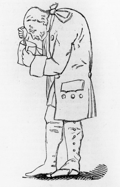 Emmanuel Kant (1724-1804), philosophe allemand, tenant un pot de moutarde, Dignage Hagemann - Friedrich Hagemann