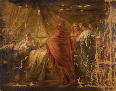 Agamemnon ramène Briséis dans la tente d
